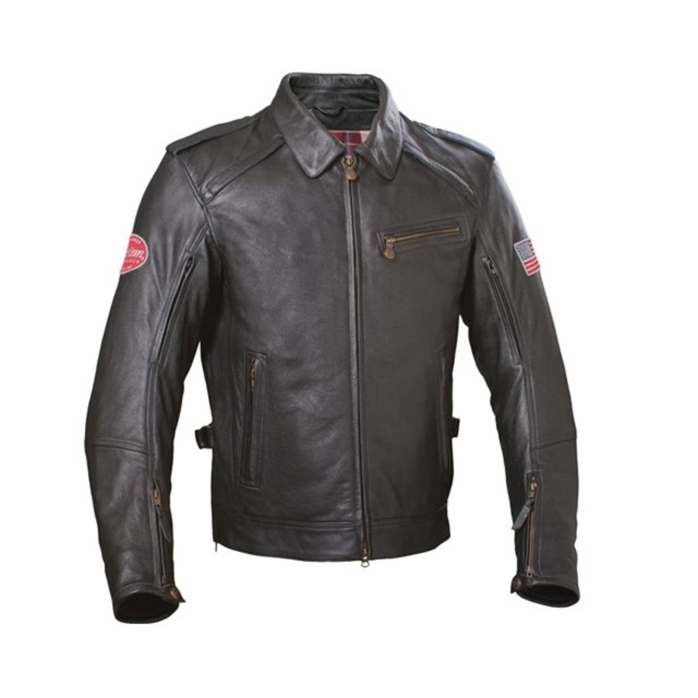 MENS THROTTLE JACKET - BLACK LEATHER BY INDIAN MOTORCYCLE